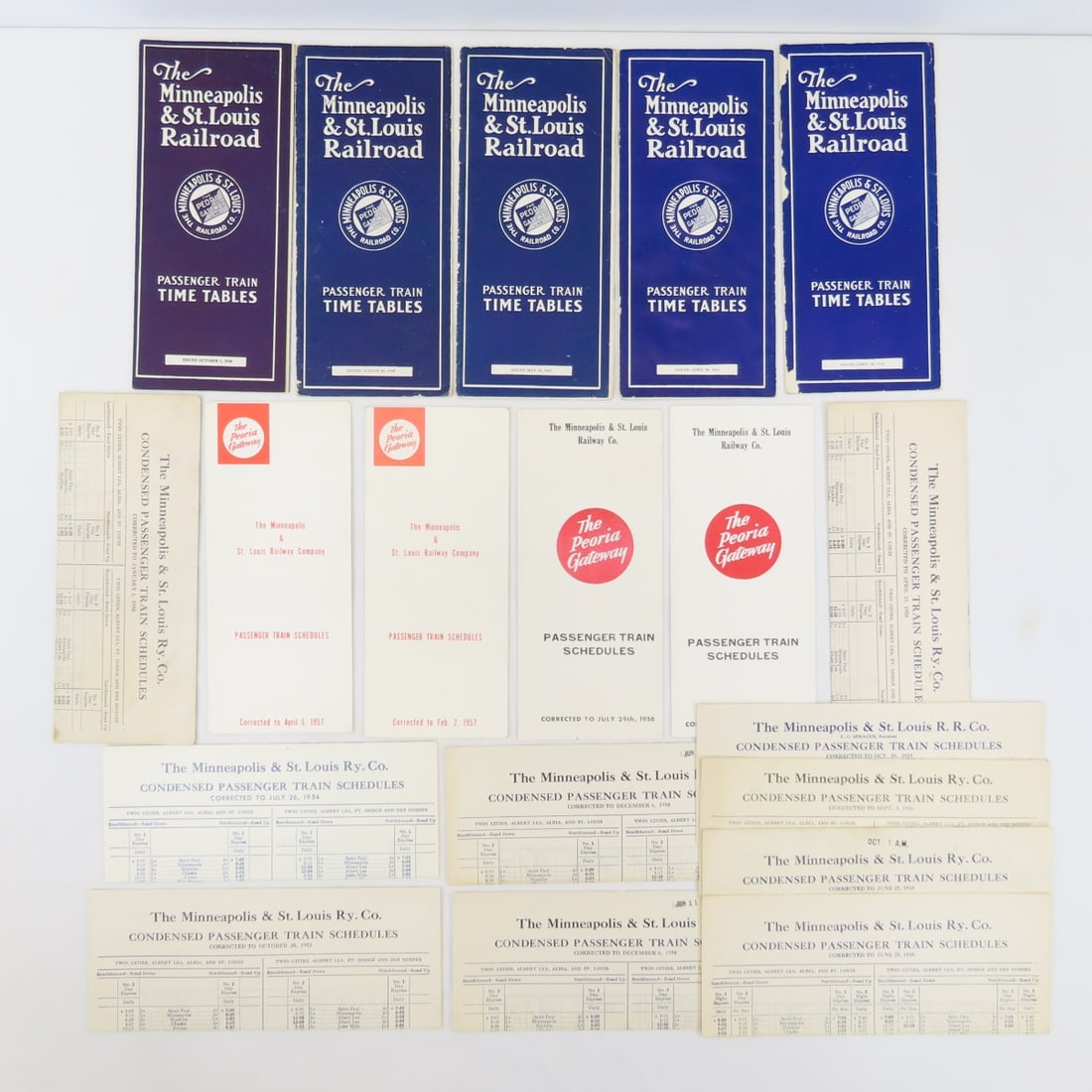20 M&STL Passenger Time Tables 1928-1959 (1 of 20)