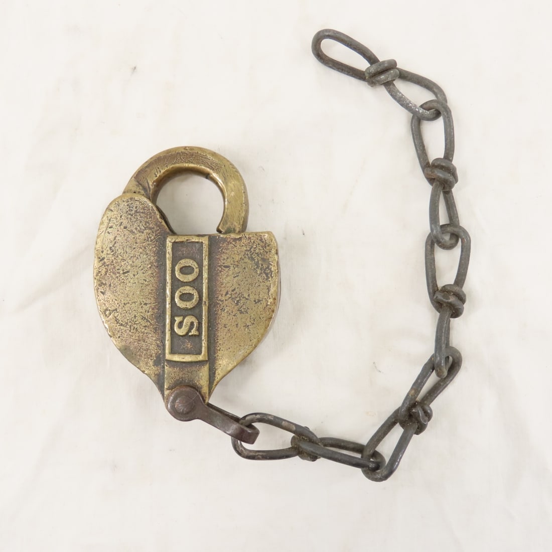 SOO Line Slaymaker Half Heart Railroad Lock: SOO Line Slaymaker Half Heart Railroad Lock - with chain, no key Live Auctioneers only shows 20 photos- all photos are viewableon Proxibid. https://www.proxibid.com/A-New-Day-Auctions-LLC/10-4-6th-Ann