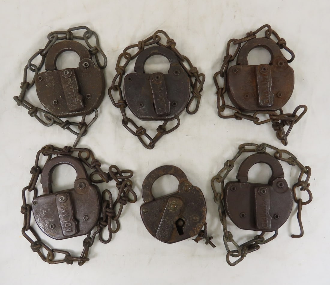 6 Vintage CRI&P Railroad locks, no keys (1 of 13)