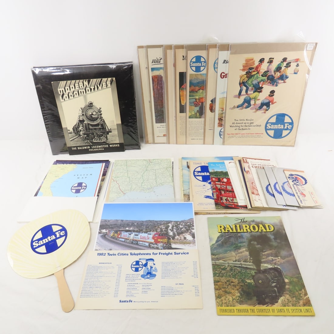 Santa Fe 1950's Ads, Time Tables & Ephemera (1 of 17)