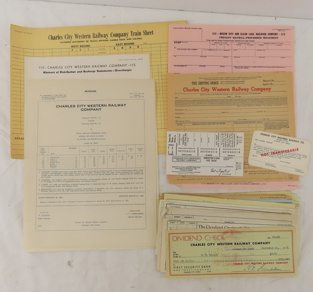 Charles City Western Railway Ephemera (1 of 13)