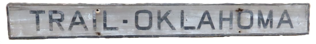 M-K-T "Trail Oklahoma" Wooden Station Sign (1 of 10)