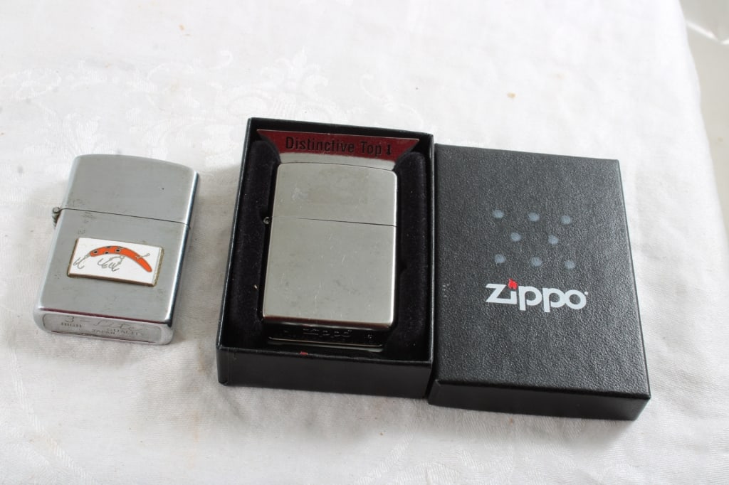 Zippo Lighter in Box, Helin Fishing Tackle Lighter (1 of 15)