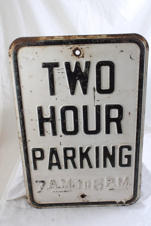 Steel Two Hour Parking Embossed Sign (1 of 5)