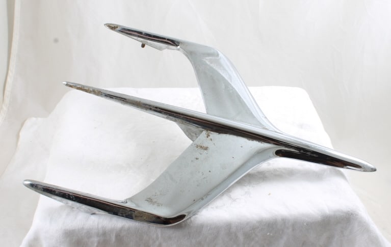 1955-56 Ford Mercury Airplane Hood Ornament: 1955-56 Ford Mercury Airplane Hood Ornament - As pictured. Please read terms and conditions and askquestions before bidding. Live Auctioneers only shows 20 photos per lot. All photos can be viewed on 