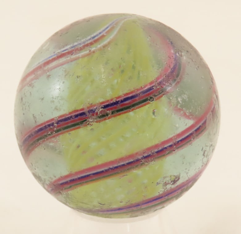 Yellow Latticino Core Marble 1 11/16" (1 of 6)