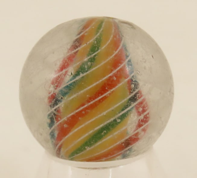 Caged Yellow Solid Core Swirl Marble 1 1/16" (1 of 6)