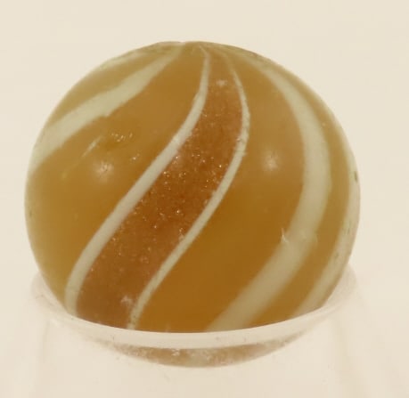 Butterscotch Lutz Marble With White Bands 3/4" (1 of 6)