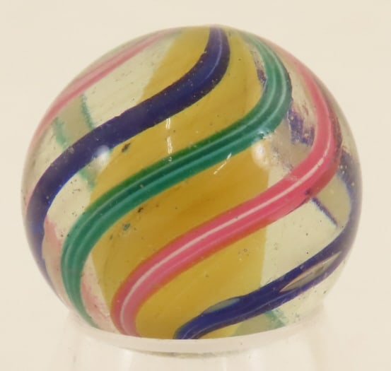 Yellow Solid Core, Swirl Marble 1" (1 of 6)