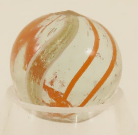 Clear Lutz Marble With Orange Bands 3/4" (1 of 6)