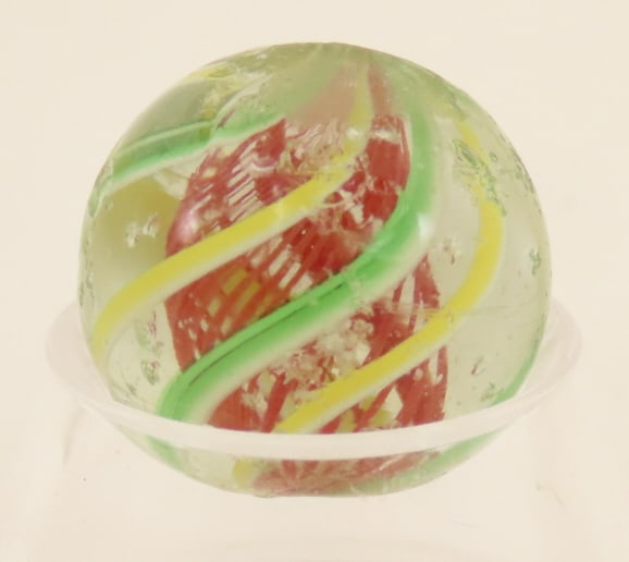 Red Latticino Core Swirl Marble 5/8" (1 of 6)