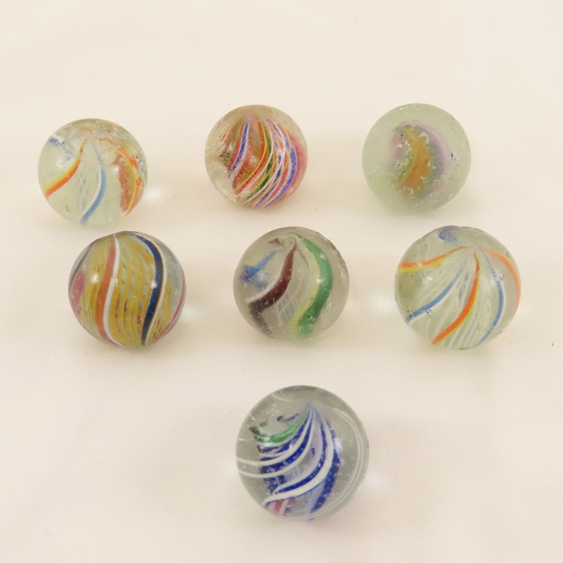 7 Handmade German Swirl Marbles 25/32" (1 of 19)