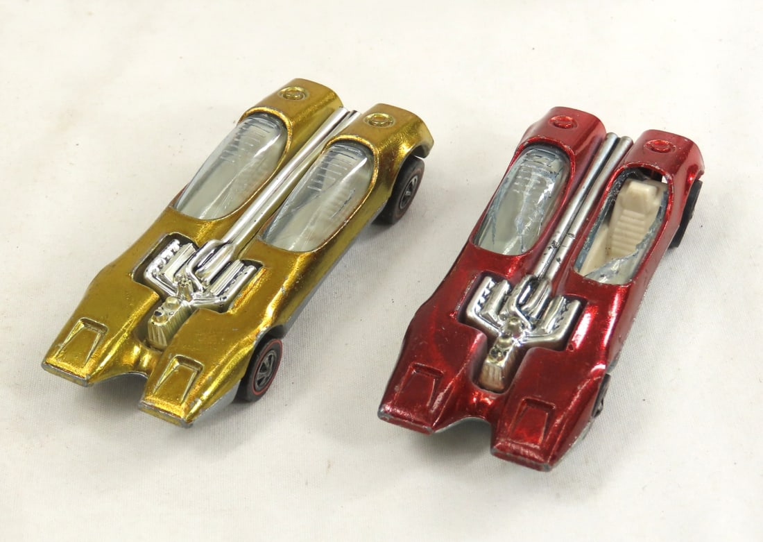 2 Hot Wheels Redline Splittin Image, Gold & Red (1 of 9)