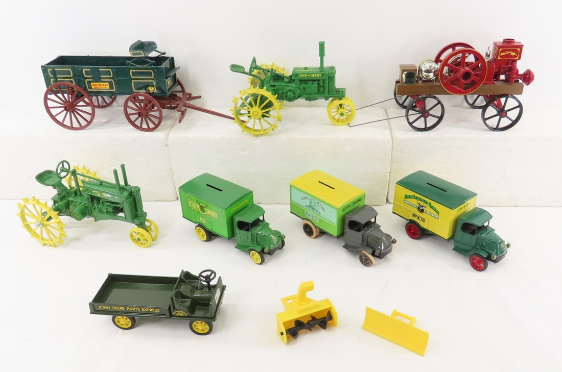 John Deere Tractors, Trucks, Banks & more: John Deere Tractors, Trucks, Banks & more - General Purpose Tractor, Model G Tractor, 3x Truck Banks, Parts Express Truck, Waterloo Boy 1992 Special Edition Photos are part of the description. Live Au