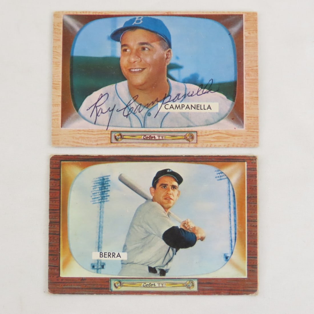 2 1955 Bowman Baseball Cards, Campanella & Berra (1 of 5)