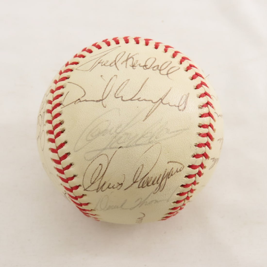 1974 San Diego Padres team signed baseball: 1974 San Diego Padres team signed baseball - Photos are part of the description. Live Auctioneers only shows 20 photos per lot, Proxibid and Bid.ANewDayAuctions.com show all if there are more than 20.