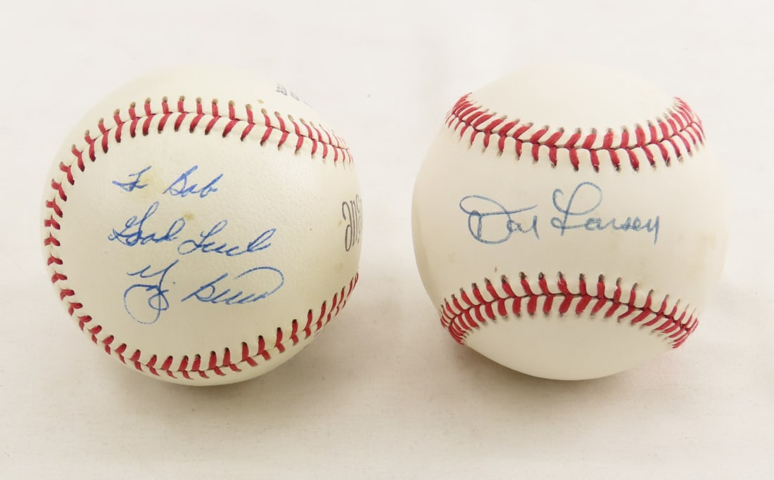 Yogi Berra & Don Larson autographed baseballs (1 of 10)