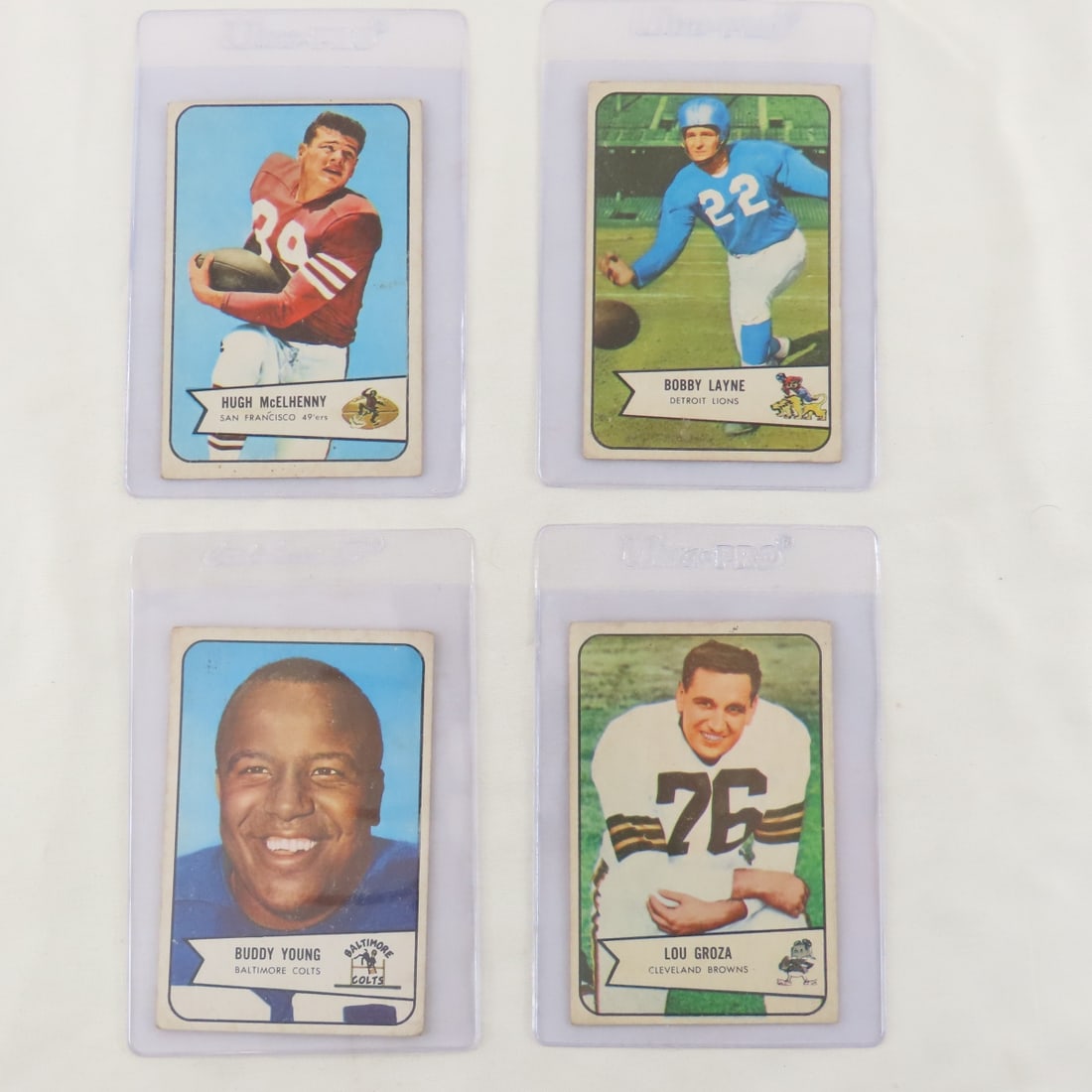 4 1954 Bowman Football Cards Hall Of Famers (1 of 9)