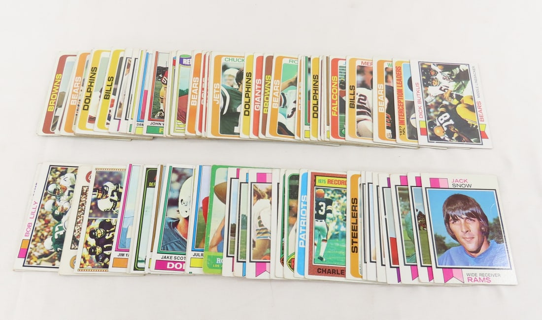 80 Vintage Topps Football Cards With Stars: 80 Vintage Topps Football Cards With Stars - Photos are part of the description. Live Auctioneers only shows 20 photos per lot, Proxibid and Bid.ANewDayAuctions.com show all if there are more than 20.