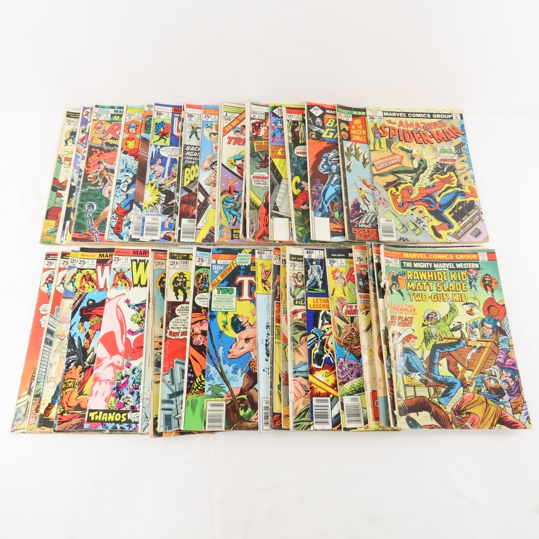 41 Old Marvel comic books from 1967,1971-1980: 41 Old Marvel comic books from 1967,1971-1980 - Included: Amazing Spider-Man #168; Astonishing Tales (featuring Ka-Zar, Lord of the Hidden Jungle) #12; Battlestar Galactica #3; Beware #1; Captain Amer