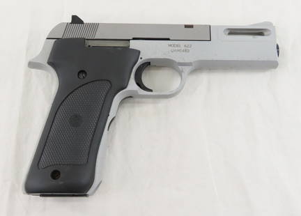 Smith & Wesson 622 Field .22 LR Pistol: Smith & Wesson 622 Field .22 LR Pistol - SN# UAM0483, single action, 4 1/2" barrel, stainless/alloy construction, 10 shot mag., fixed sights, black plastic grips, Mfg. 1990-96. FFL transfer