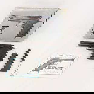 Helwan Egyptian Brigadier 9mm Para Pistol: Helwan Egyptian Brigadier 9mm Para Pistol - SN# 1170396, made in Egypt by Maadi Co for Engineering Industries, imported by CAI Georgia, VT. 4.5" barrel, iron sights, black synthetic grips, with 2