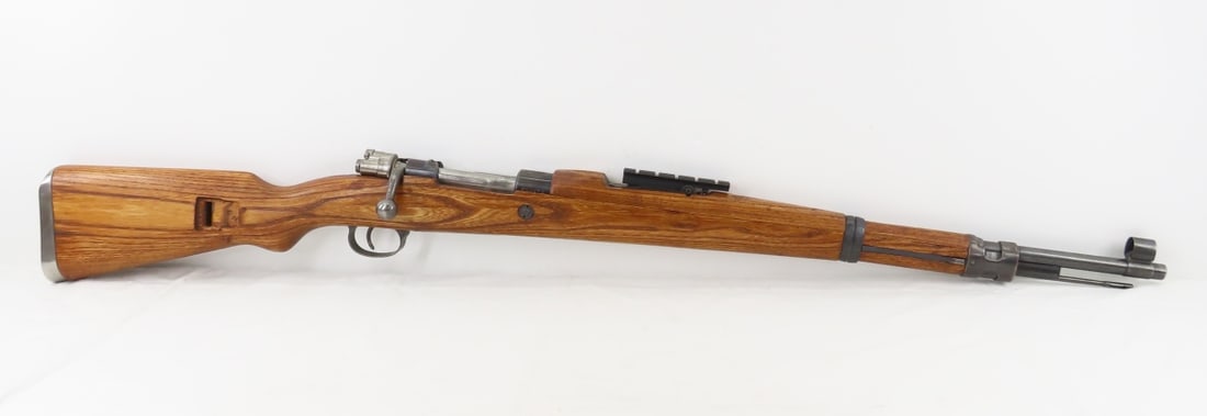 1944 Yugo Zastava Model M48 Bolt Action Rifle 8mm: 1944 Yugo Zastava Model M48 Bolt Action Rifle 8mm - SN 53878 on receiver, bolt & floor plate. 23.25" barrel, receiver marked with Yugoslav communist crest and M48. Other Yugo marks throughout. Front h
