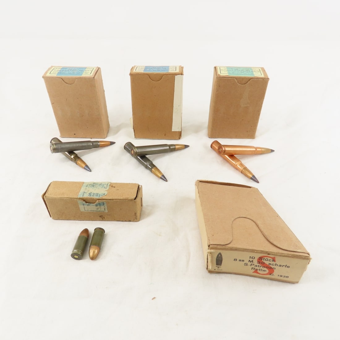 WWII 8mm & Other mixed German Ammunition: WWII 8mm & Other mixed German Ammunition - please review photos. Photos are part of description. Please ask questions and read terms & conditions before bidding.