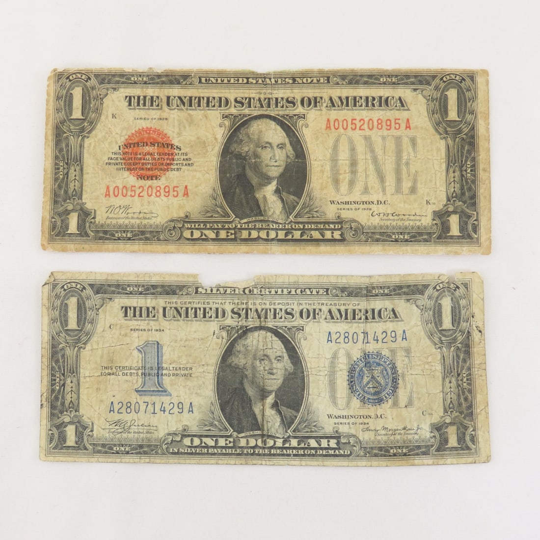 1928 Silver Cert & 1934 US Note $1 Funny Backs (1 of 14)