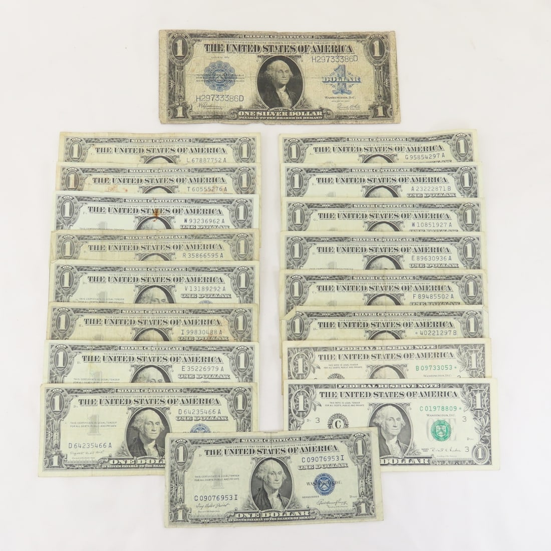 1923 $1 Large Note, 16 $1 Silver Certificates (1 of 19)