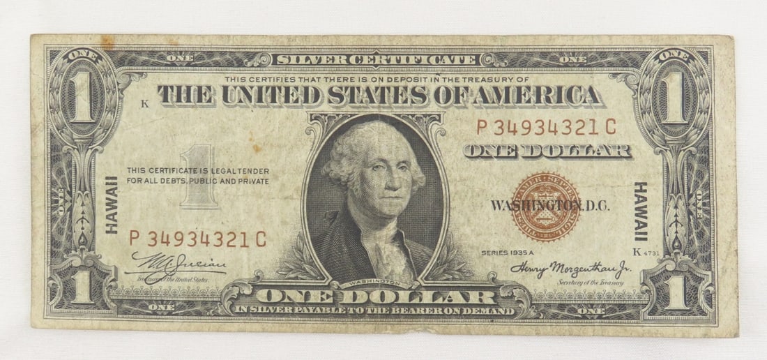 1935 A &1 Hawaii Silver Certificate: 1935 A &1 Hawaii Silver Certificate - Photos are part of description. Please ask questions and read terms & conditions before bidding.