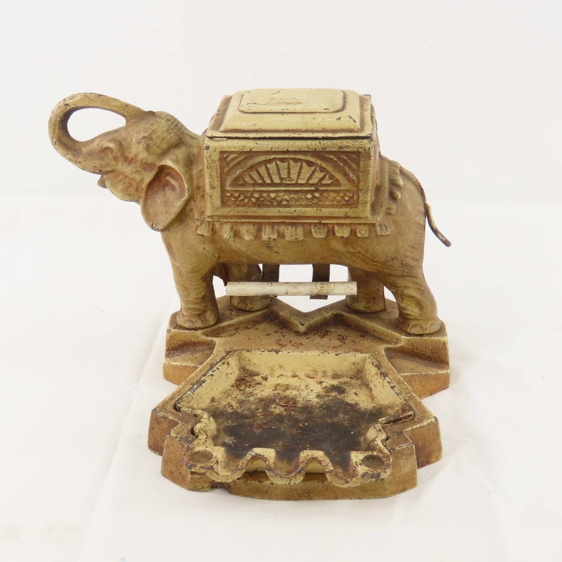 Cast Metal Elephant Cigarette Dispenser Ashtray (1 of 8)