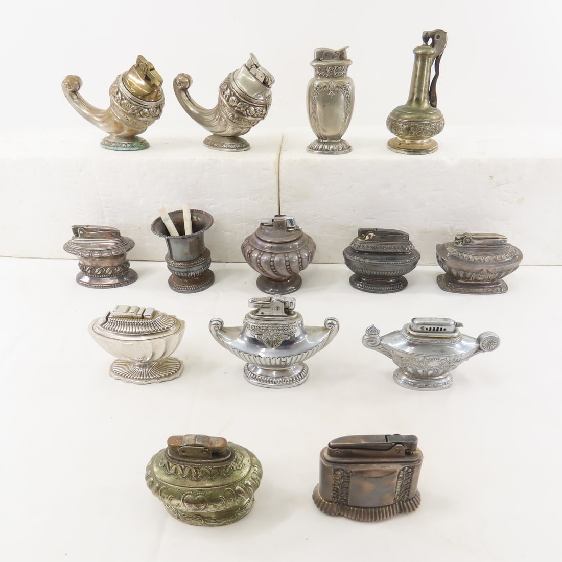 13 Vintage Metal Table Lighters; Ronson, Jet (1 of 19)