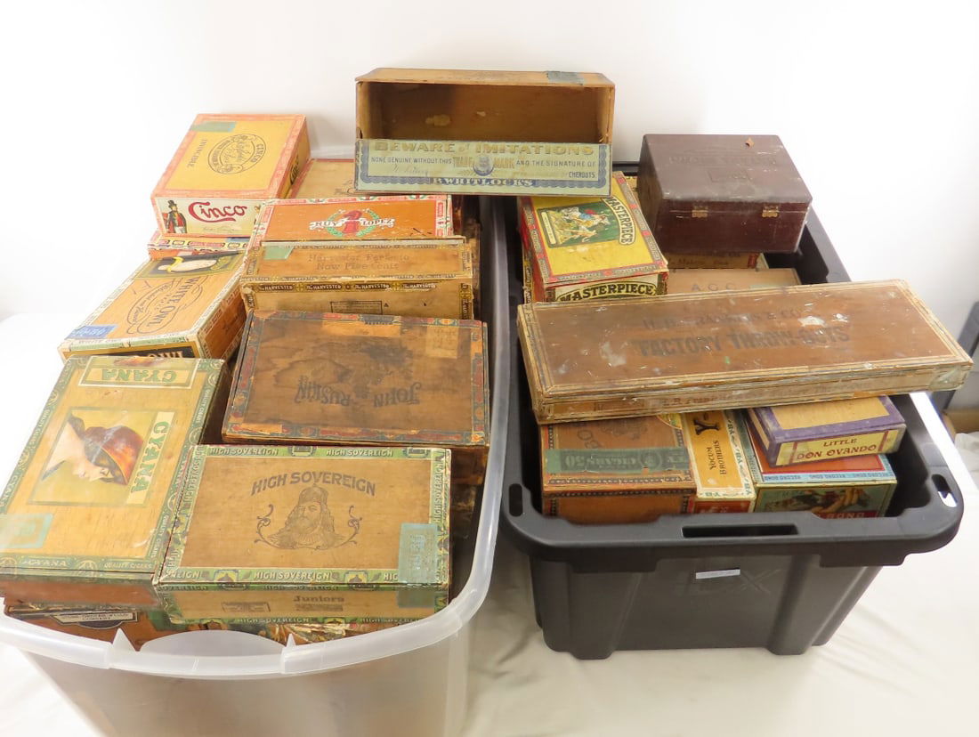 Huge Collection of Vintage & Antique Cigar Boxes (1 of 11)