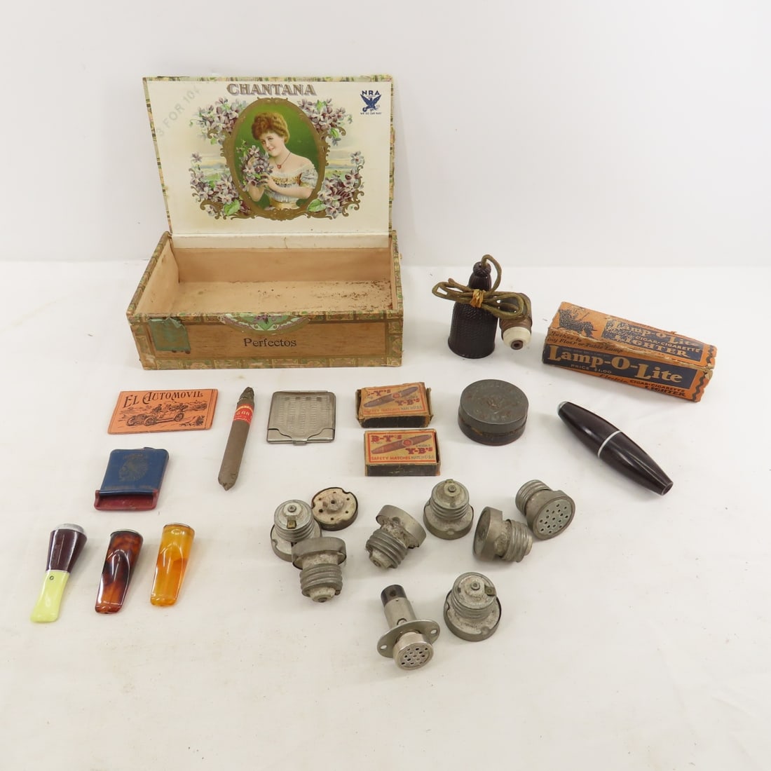 Cigar Box full of cigar items, electric lighter (1 of 20)