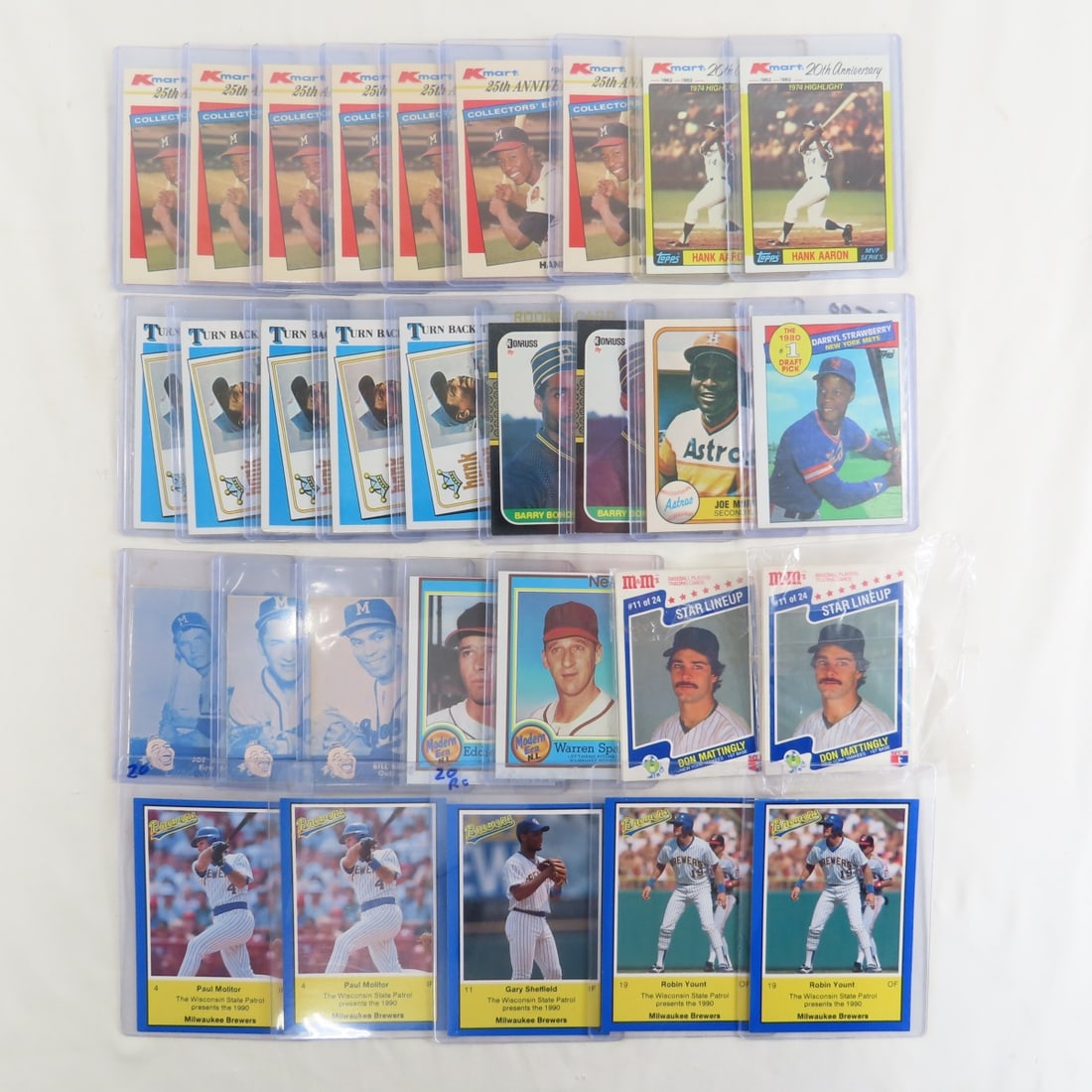 14 Hank Aaron 80s Baseball Cards & other 80s Cards (1 of 19)