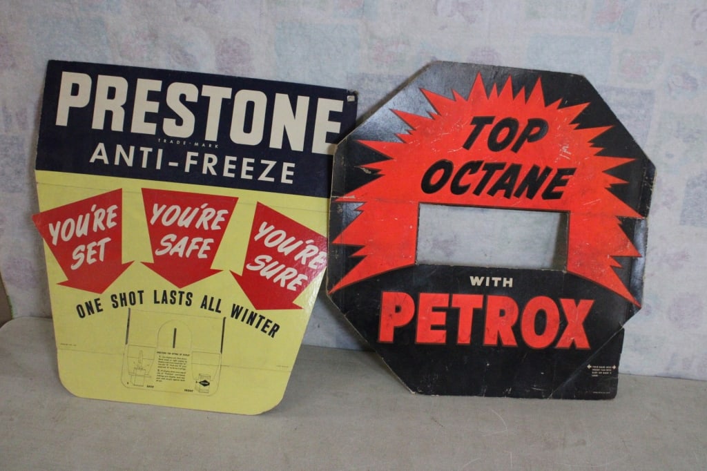 2 Gas & Anti Freeze Cardboard Advertising Signs (1 of 12)