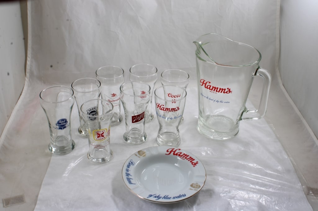 Hamm's Beer Pitcher, Ashtray, Glass & 7 Others (1 of 13)