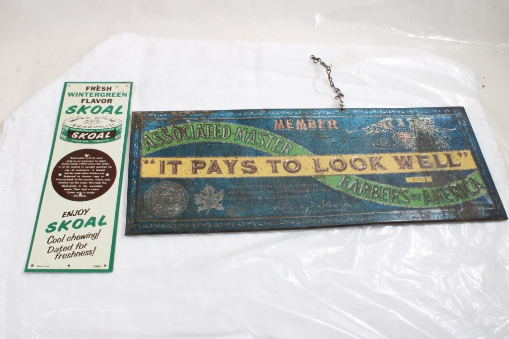 Associated Master Barbers Metal Sign & Skoal Sign (1 of 10)