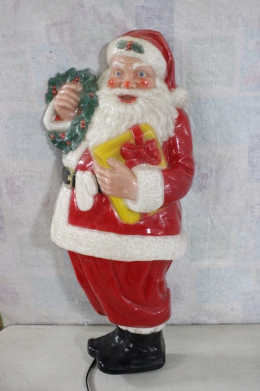 '52 Noma Electric Flatback Blow Mold Plastic Santa (1 of 11)
