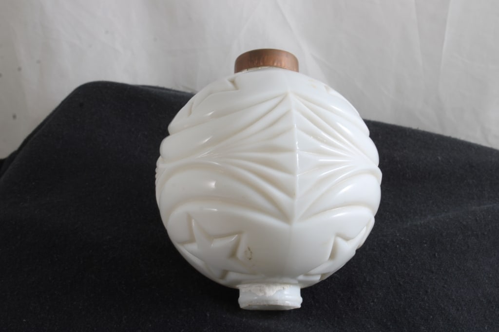Milk Glass Moon & Stars Lightning Rod Ball (1 of 6)