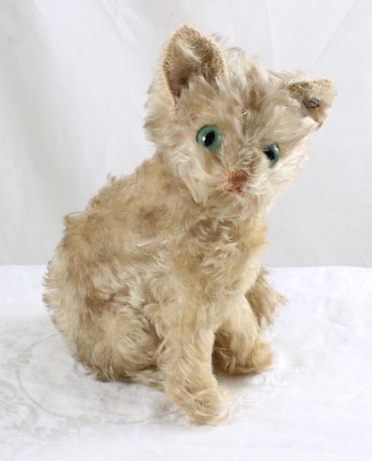 Steiff Mohair Kitten with Ear Tag 9": Steiff Mohair Kitten with Ear Tag 9" - . Photos are part of description- Live Auctioneers only shows 20 photos per lot, if there are more you can view them on Proxibid or bidding app. Please ask quest