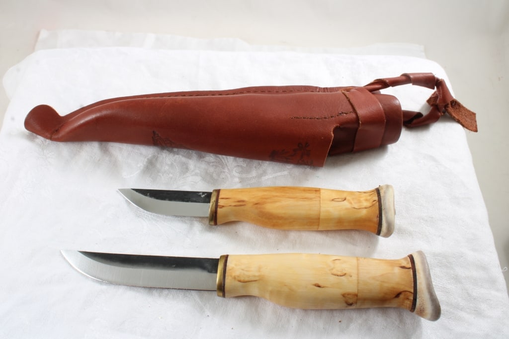 2 Knife Set Finnish PUUKKO w/Double Sheath Unused: 2 Knife Set Finnish PUUKKO w/Double Sheath Unused - . Photos are part of description- Live Auctioneers only shows 20 photos per lot, if there are more you can view them on Proxibid or bidding app. Ple