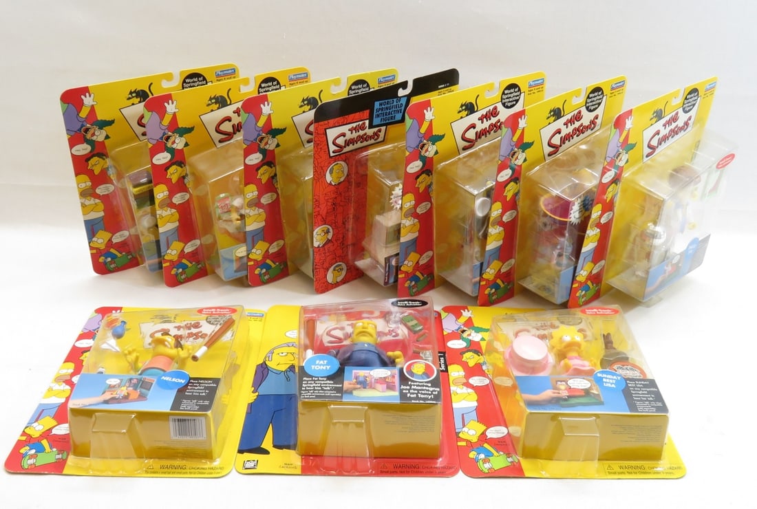 The Simpsons Playmates Interactive Action Figures: The Simpsons Playmates Interactive Action Figures - 10 figures. New in package. Please ask questions and read terms & conditions before bidding. Photos are part of description- Live Auctioneers only s
