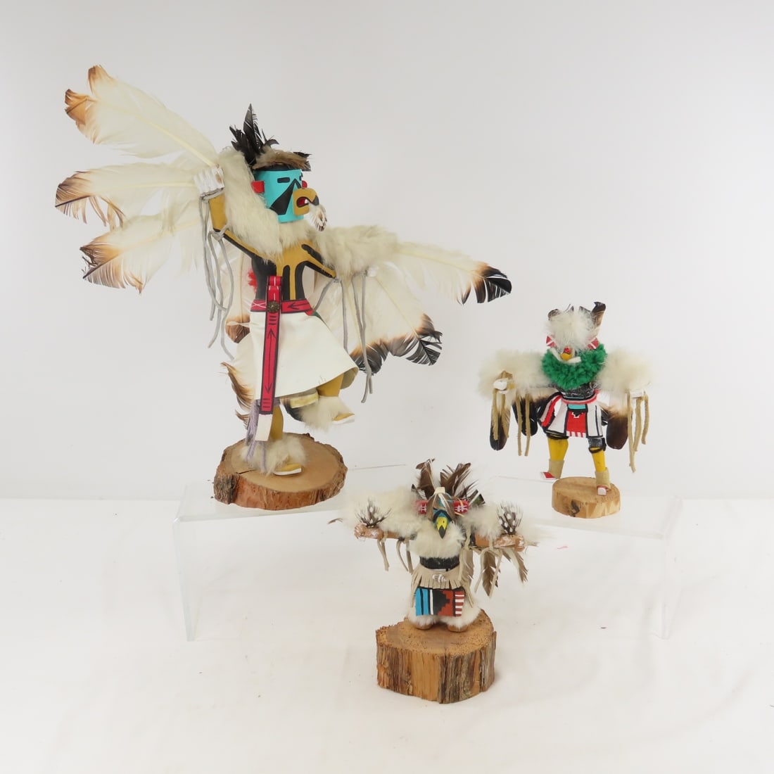 3 Carved Cottonwood Hopi Indian Kachina Dolls (1 of 18)