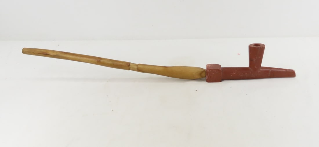 Native North American Catlinite Pipe, Wood Stem (1 of 14)