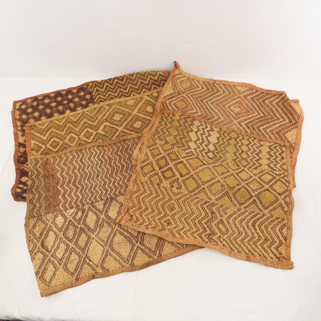 5 Pieces Congolese Raffia Palm Leaf Kuba Cloth (1 of 16)