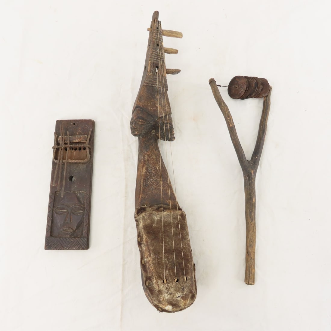 African Rattle, Mangbetu Harp & Kalimba Instrument (1 of 20)