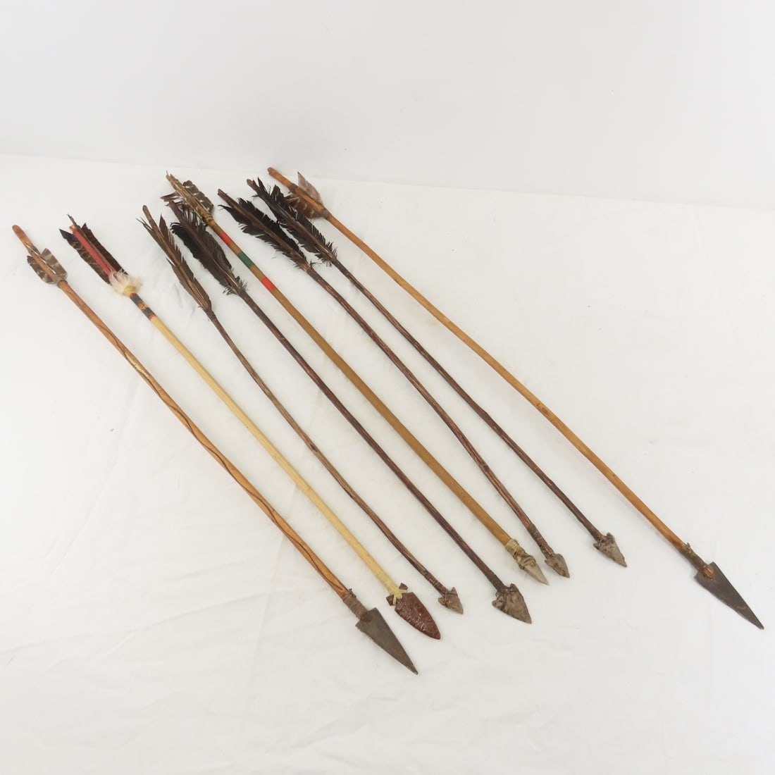 6 American Indian Stone Tip Arrows & 2 Metal (1 of 16)