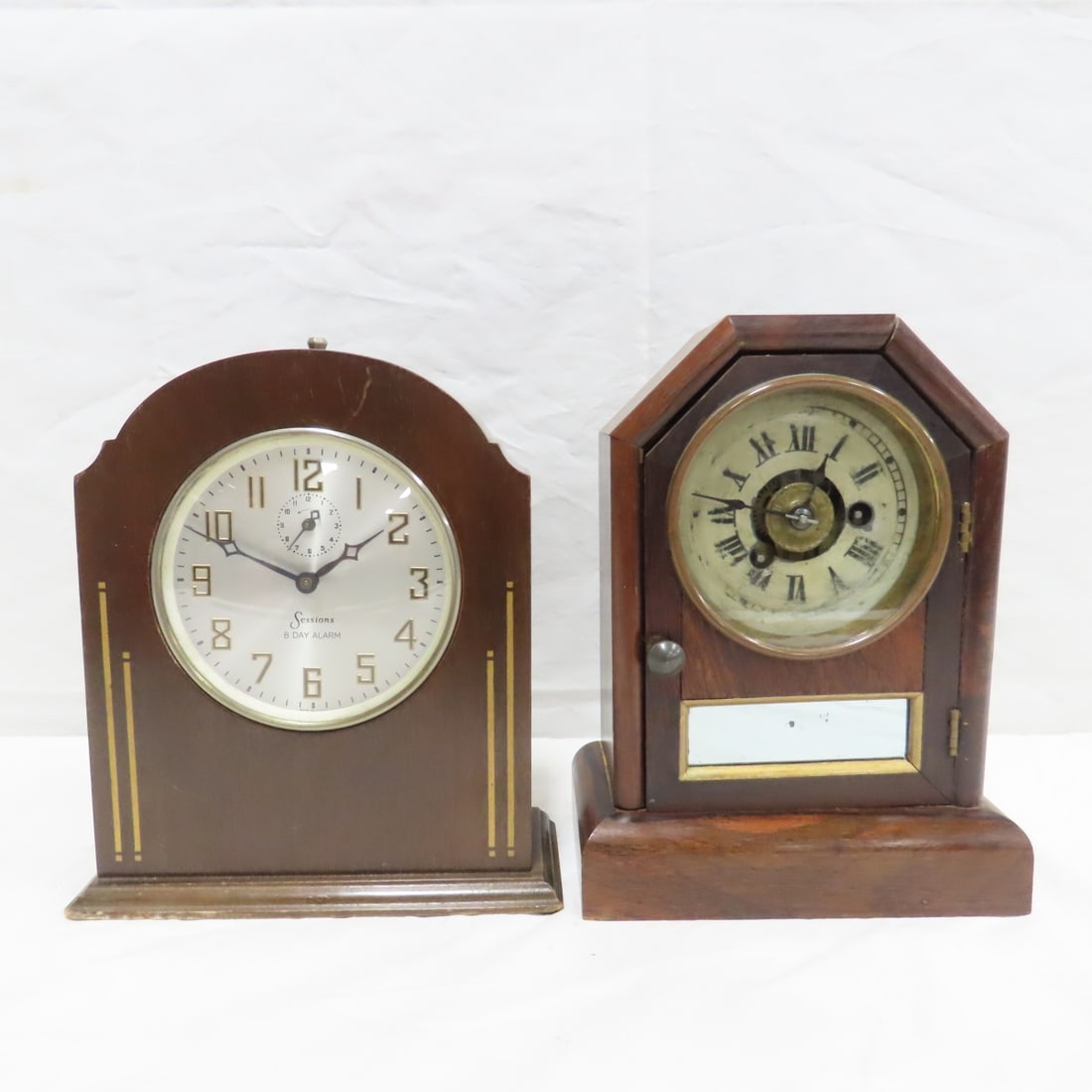2 Antique Mantel Alarm Clocks, Seth Thomas & Other (1 of 12)